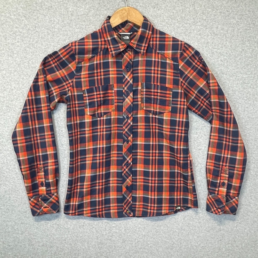 The North Face Shirt Women Small Plaid LS Button Up Hiking Gorpcore Outdoor